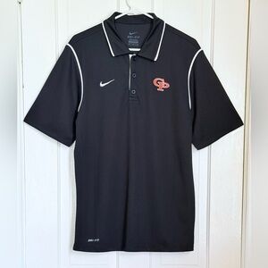 Nike Black Dri-FIT Polo Shirt with White Accents Medium